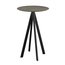 Feros Infinity - Bartisch schwarzes Gestell + Midnight-Marmor HPL-Platte Ø70 cm, Schwarz + Midnight Marmor