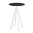 Feros Infinity - Bartisch weißes Gestell + schwarze HPL-Platte Ø70 cm, Weiß + Schwarz