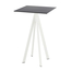 Feros Infinity - Bartisch weißes Gestell + schwarze HPL-Platte 70x70 cm, Weiß + Schwarz