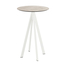 Feros Infinity - Bartisch weißes Gestell + Moonstone HPL-Platte Ø70 cm, Weiß + Moonstone