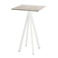 Feros Infinity - Bartisch weißes Gestell + Moonstone HPL-Platte 70x70 cm, Weiß + Moonstone