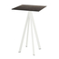 Feros Infinity - Bartisch weißes Gestell + Riverwashed Holz HPL-Platte 70x70 cm, Weiß + Riverwashed Holz