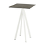 Feros Infinity - Bartisch weißes Gestell + Midnight-Marmor HPL-Platte 70x70 cm, Weiß + Midnight Marmor