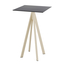 Feros Infinity - Bartisch sandfarbenes Gestell + schwarze HPL-Platte 70x70 cm, Sand + Schwarz