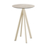 Feros Infinity - Bartisch sandfarbenes Gestell + Moonstone HPL-Platte Ø70 cm, Sand + Moonstone