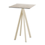 Feros Infinity - Bartisch sandfarbenes Gestell + Moonstone HPL-Platte 70x70 cm, Sand + Moonstone
