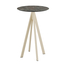 Feros Infinity - Bartisch sandfarbenes Gestell + Galaxy-Marmor HPL-Platte Ø70 cm, Sand + Galaxy Marmor