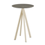 Feros Infinity - Bartisch sandfarbenes Gestell + Midnight-Marmor HPL-Platte Ø70 cm, Sand + Midnight Marmor