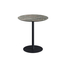 Feros Urban - Terrassentisch schwarzes Gestell + Galaxy-Marmor HPL-Platte Ø70 cm, Schwarz + Galaxy Marmor