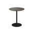 Feros Urban - Terrassentisch schwarzes Gestell + Midnight-Marmor HPL-Platte Ø70 cm, Schwarz + Midnight Marmor