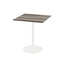 Feros Urban - Terrassentisch weißes Gestell + Tropenholz HPL-Platte 70x70 cm, Weiß + Tropenholz