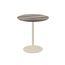 Feros Urban - Terrassentisch sandfarbenes Gestell + Tropenholz HPL-Platte Ø70 cm, Sand + Tropenholz