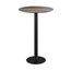Feros Urban - Bartisch schwarzes Gestell + Tropenholz HPL-Platte Ø70 cm, Schwarz + Tropenholz
