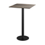 Feros Urban - Bartisch schwarzes Gestell + Tropenholz HPL-Platte 70x70 cm, Schwarz + Tropenholz