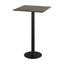 Feros Urban - Bartisch schwarzes Gestell + Midnight-Marmor HPL-Platte 70x70 cm, Schwarz + Midnight Marmor