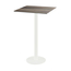 Feros Urban - Bartisch weißes Gestell + Tropenholz HPL-Platte 70x70 cm, Weiß + Tropenholz