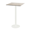 Feros Urban - Bartisch weißes Gestell + Moonstone HPL-Platte 70x70 cm, Weiß + Moonstone