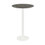 Feros Urban - Bartisch weißes Gestell + Galaxy-Marmor HPL-Platte Ø70 cm, Weiß + Galaxy Marmor
