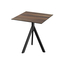 Feros Infinity Tripod - Terrassentisch schwarzes Gestell + Tropenholz HPL-Platte 70x70 cm, Schwarz + Tropenholz
