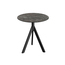 Feros Infinity Tripod - Terrassentisch schwarzes Gestell + Galaxy-Marmor HPL-Platte Ø70 cm, Schwarz + Galaxy Marmor