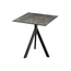 Feros Infinity Tripod - Terrassentisch schwarzes Gestell + Galaxy-Marmor HPL-Platte 70x70 cm, Schwarz + Galaxy Marmor