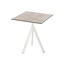 Feros Infinity Tripod - Terrassentisch weißes Gestell + Moonstone HPL-Platte 70x70 cm, Weiß + Moonstone