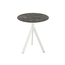 Feros Infinity Tripod - Terrassentisch weißes Gestell + Galaxy-Marmor HPL-Platte Ø70 cm, Weiß + Galaxy Marmor