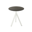Feros Infinity Tripod - Terrassentisch weißes Gestell + Midnight-Marmor HPL-Platte Ø70 cm, Weiß + Midnight Marmor