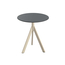 Feros Infinity Tripod - Terrassentisch sandfarbenes Gestell + HPL-Platte Ø70 cm, Sand + Schwarz