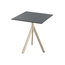 Feros Infinity Tripod - Terrassentisch sandfarbenes Gestell + HPL-Platte 70x70 cm, Sand + Schwarz