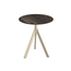 Feros Infinity Tripod - Terrassentisch sandfarbenes Gestell + Riverwashed Holz HPL-Platte Ø70 cm, Sand + Riverwashed Holz