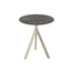 Feros Infinity Tripod - Terrassentisch sandfarbenes Gestell + Galaxy-Marmor HPL-Platte Ø70 cm, Sand + Galaxy Marmor