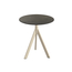 Feros Infinity Tripod - Terrassentisch sandfarbenes Gestell + Midnight-Marmor HPL-Platte Ø70 cm, Sand + Midnight Marmor