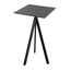 Feros Infinity Tripod - Bartisch schwarzes Gestell + schwarze HPL-Platte 70x70 cm, Schwarz + Schwarz