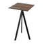 Feros Infinity Tripod - Bartisch schwarzes Gestell + Tropenholz HPL-Platte 70x70 cm, Schwarz + Tropenholz