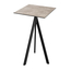 Feros Infinity Tripod - Bartisch schwarzes Gestell + Moonstone HPL-Platte 70x70 cm, Schwarz + Moonstone