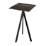 Feros Infinity Tripod - Bartisch schwarzes Gestell + Riverwashed Holz HPL-Platte 70x70 cm, Schwarz + Riverwashed Holz