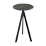 Feros Infinity Tripod - Bartisch schwarzes Gestell + Galaxy-Marmor HPL-Platte Ø70 cm, Schwarz + Galaxy Marmor