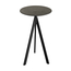 Feros Infinity Tripod - Bartisch schwarzes Gestell + Midnight-Marmor HPL-Platte Ø70 cm, Schwarz + Midnight Marmor