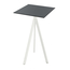 Feros Infinity Tripod - Bartisch weißes Gestell + schwarze HPL-Platte 70x70 cm, Weiß + Schwarz