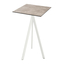 Feros Infinity Tripod - Bartisch weißes Gestell + Moonstone HPL-Platte 70x70 cm, Weiß + Moonstone