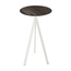 Feros Infinity Tripod - Bartisch weißes Gestell + Riverwashed Holz HPL-Platte Ø70 cm, Weiß + Riverwashed Holz