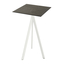 Feros Infinity Tripod - Bartisch weißes Gestell + Midnight-Marmor HPL-Platte 70x70 cm, Weiß + Midnight Marmor