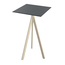 Feros Infinity Tripod - Bartisch sandfarbenes Gestell + schwarze HPL-Platte 70x70 cm, Sand + Schwarz