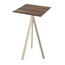 Feros Infinity Tripod - Bartisch sandfarbenes Gestell + Tropenholz HPL-Platte 70x70 cm, Sand + Tropenholz