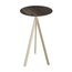 Feros Infinity Tripod - Bartisch sandfarbenes Gestell + Riverwashed Holz HPL-Platte Ø70 cm, Sand + Riverwashed Holz