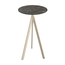 Feros Infinity Tripod - Bartisch sandfarbenes Gestell + Galaxy-Marmor HPL-Platte Ø70 cm, Sand + Galaxy Marmor