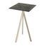 Feros Infinity Tripod - Bartisch sandfarbenes Gestell + Galaxy-Marmor HPL-Platte 70x70 cm, Sand + Galaxy Marmor