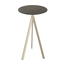 Feros Infinity Tripod - Bartisch sandfarbenes Gestell + Midnight-Marmor HPL-Platte Ø70 cm, Sand + Midnight Marmor