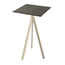 Feros Infinity Tripod - Bartisch sandfarbenes Gestell + Midnight-Marmor HPL-Platte 70x70 cm, Sand + Midnight Marmor